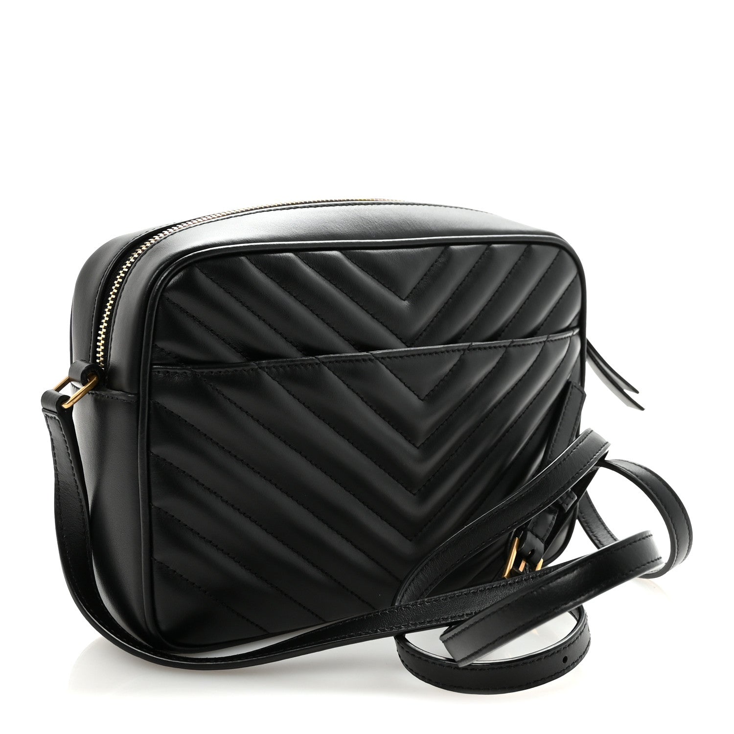 Saint Laurent Calfskin Matelasse Monogram Lou Camera Bag Black 3 of 9