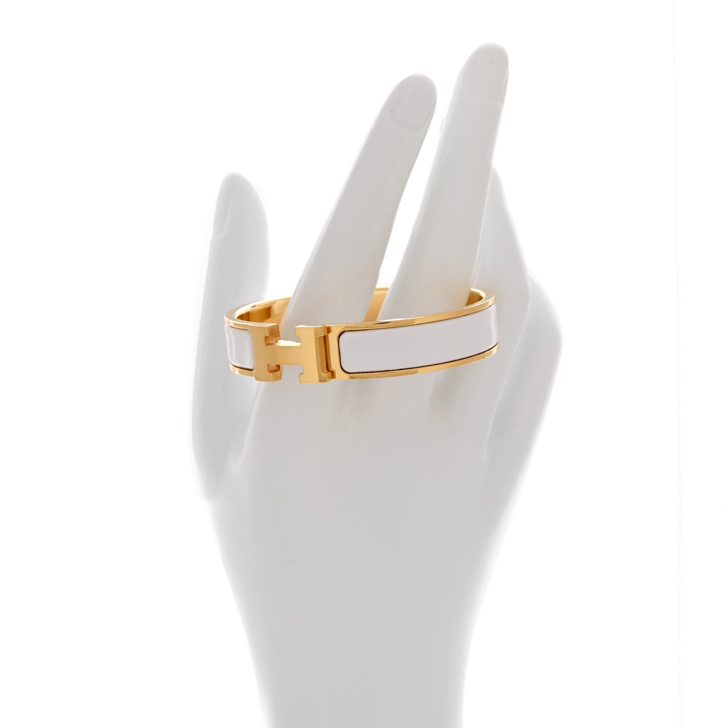Hermes Enamel Narrow Clic Clac H Bracelet PM White 2 of 5