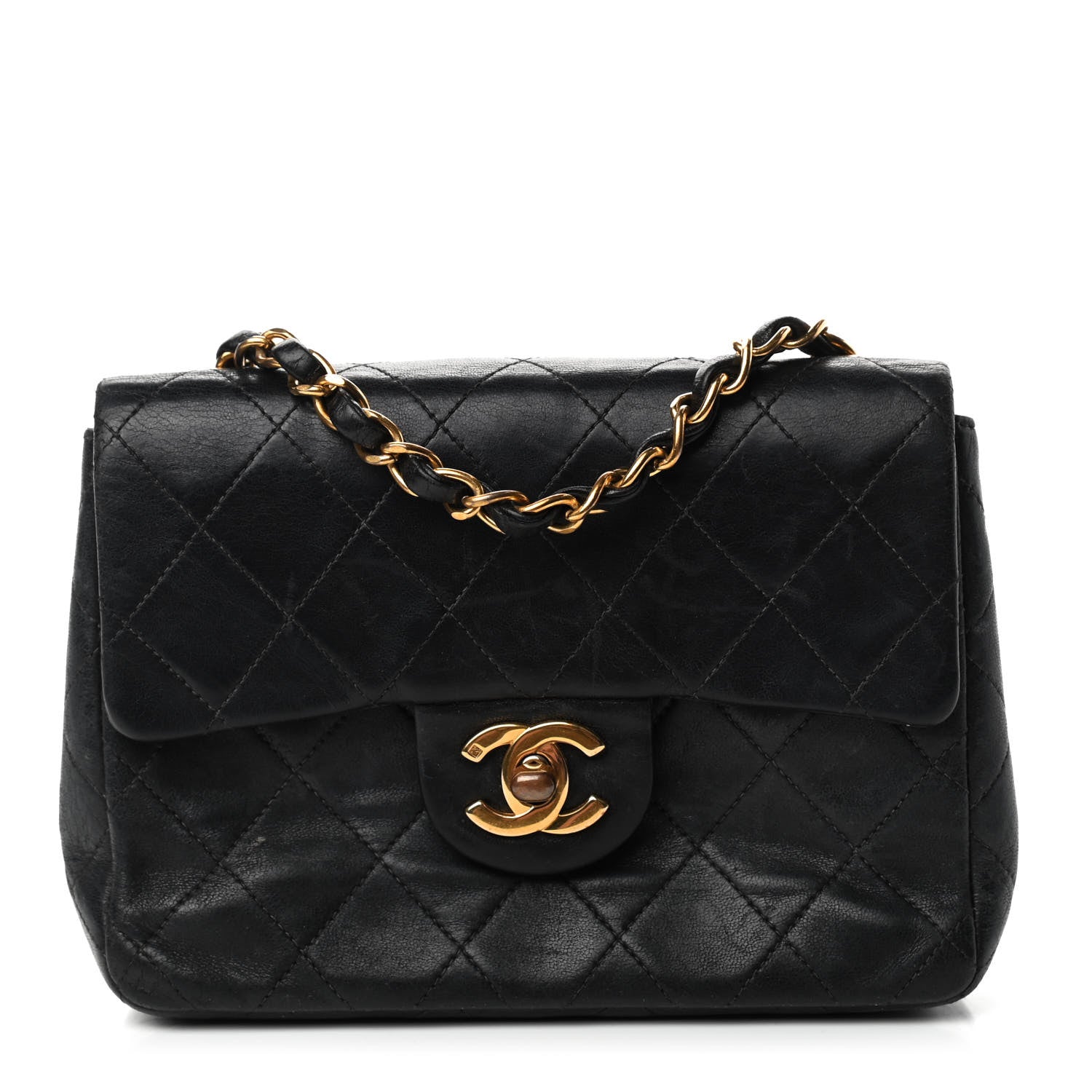 Chanel Lambskin Quilted Mini Square Flap Black 1 of 11