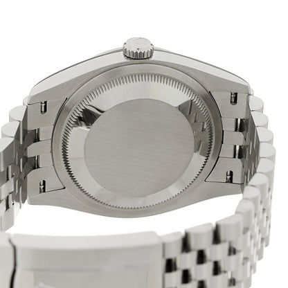 Rolex Stainless Steel 18K White Gold Diamond 36mm Oyster Perpetual Datejust Watch Green Palm 126234 4 of 5