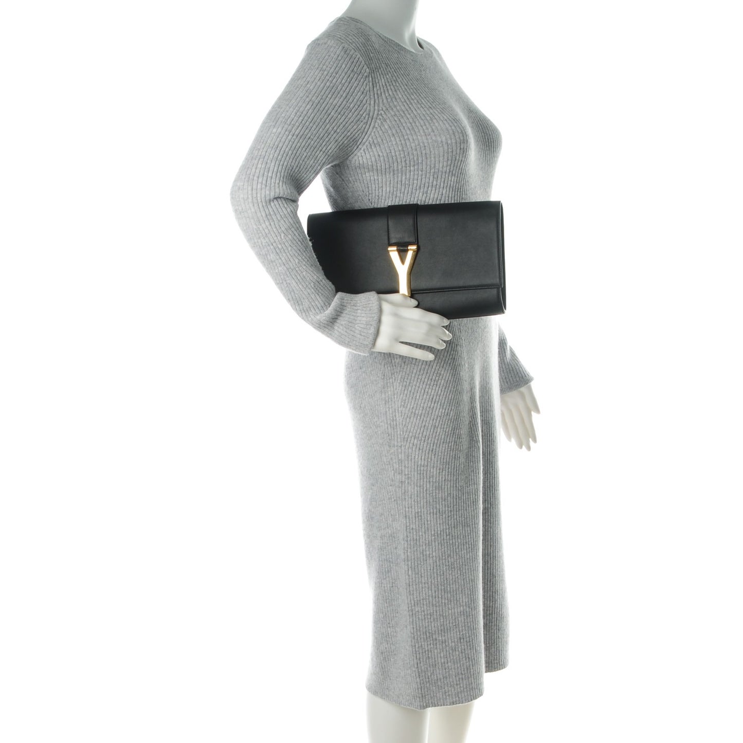 Calfskin Classic Y Ligne Clutch Black