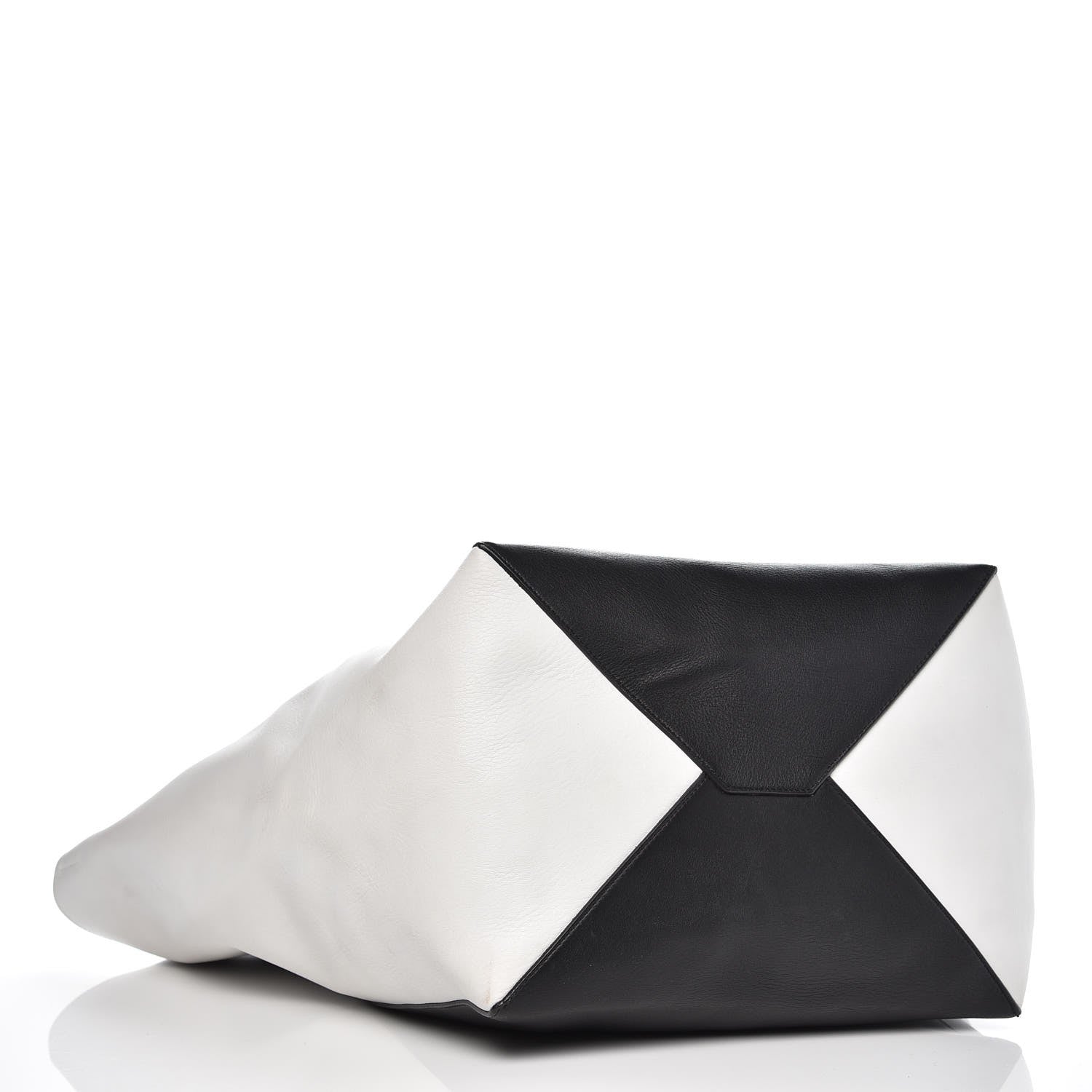 Celine Lambskin Large Phantom Luggage Bi-Cabas Black White 4 of 8