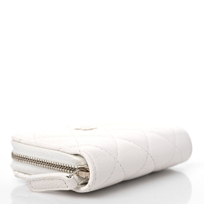 Chanel Caviar Quilted Zip Coin Purse White 4 of 8