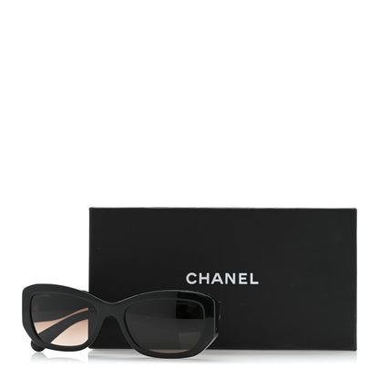 Chanel Acetate Rectangle Sunglasses 5493-A Black Brown 8 of 8