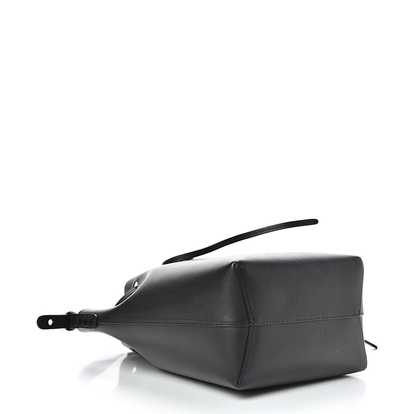 Vegetable Tanned Calfskin Mini Bucket Bag Black Flamma