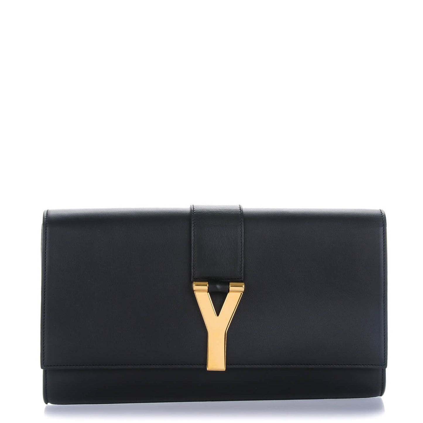 Textured Calfskin Classic Y Ligne Clutch Black