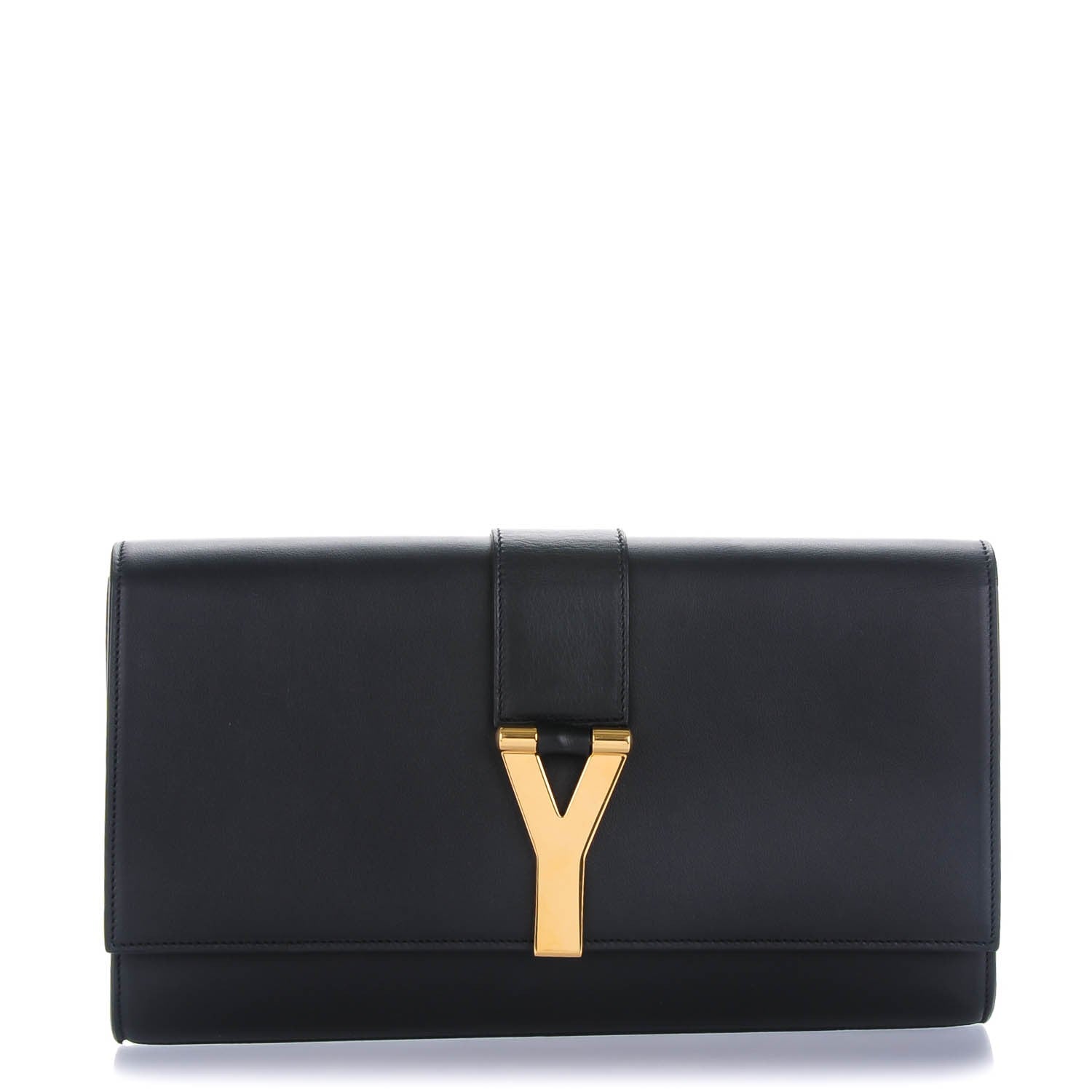 Saint Laurent Textured Calfskin Classic Y Ligne Clutch Black 1 of 7