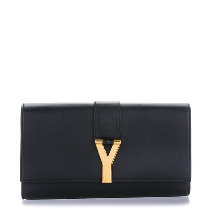 Saint Laurent Textured Calfskin Classic Y Ligne Clutch Black 1 of 7
