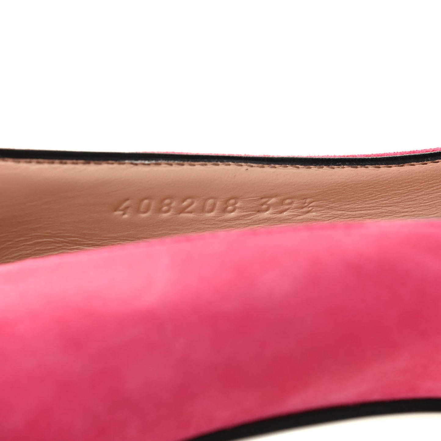 Kid Scamosciato GG Marmont Fringe 50mm Loafer Pumps 39.5 Hot Pink