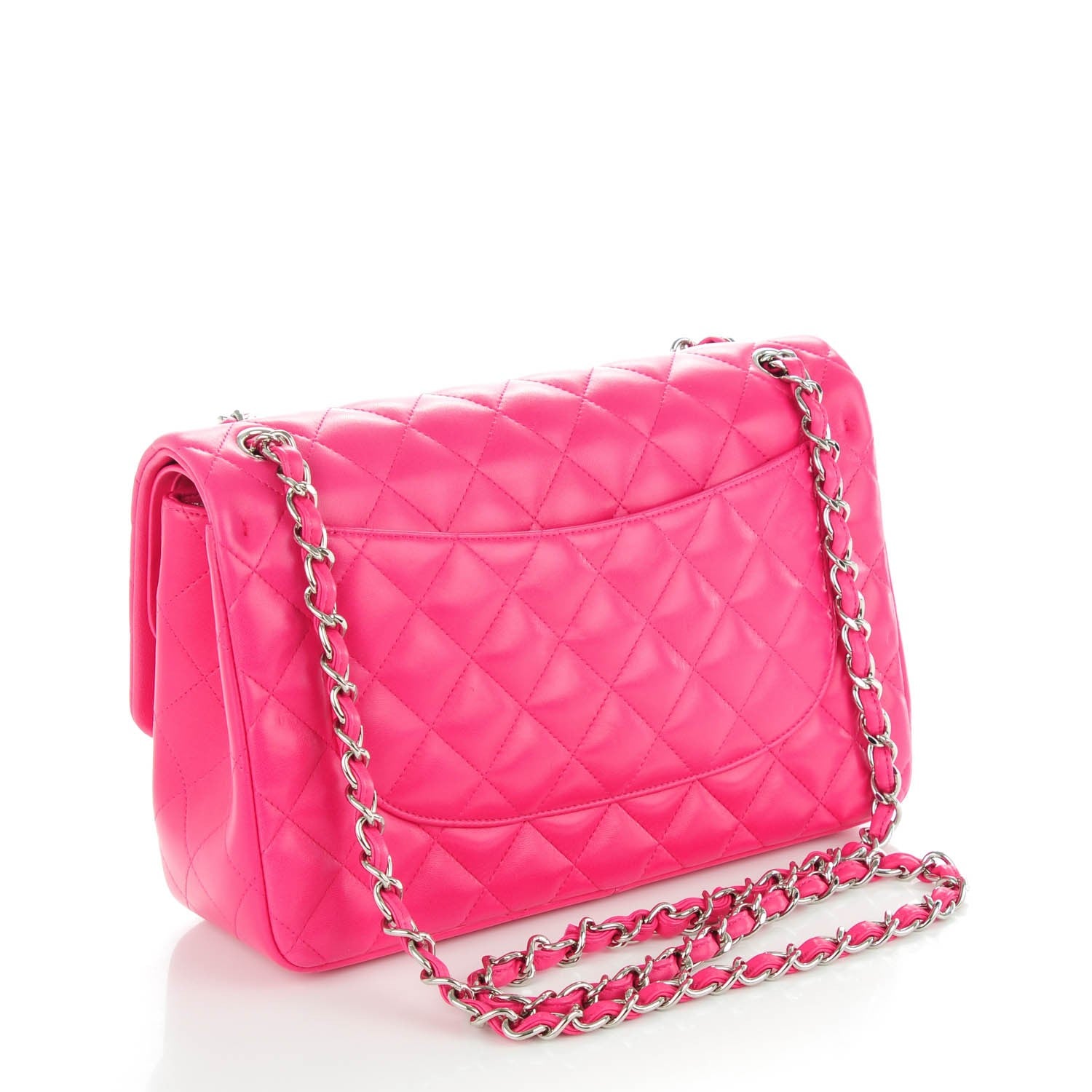 Chanel Lambskin Quilted Jumbo Double Flap Dark Pink 3 of 8