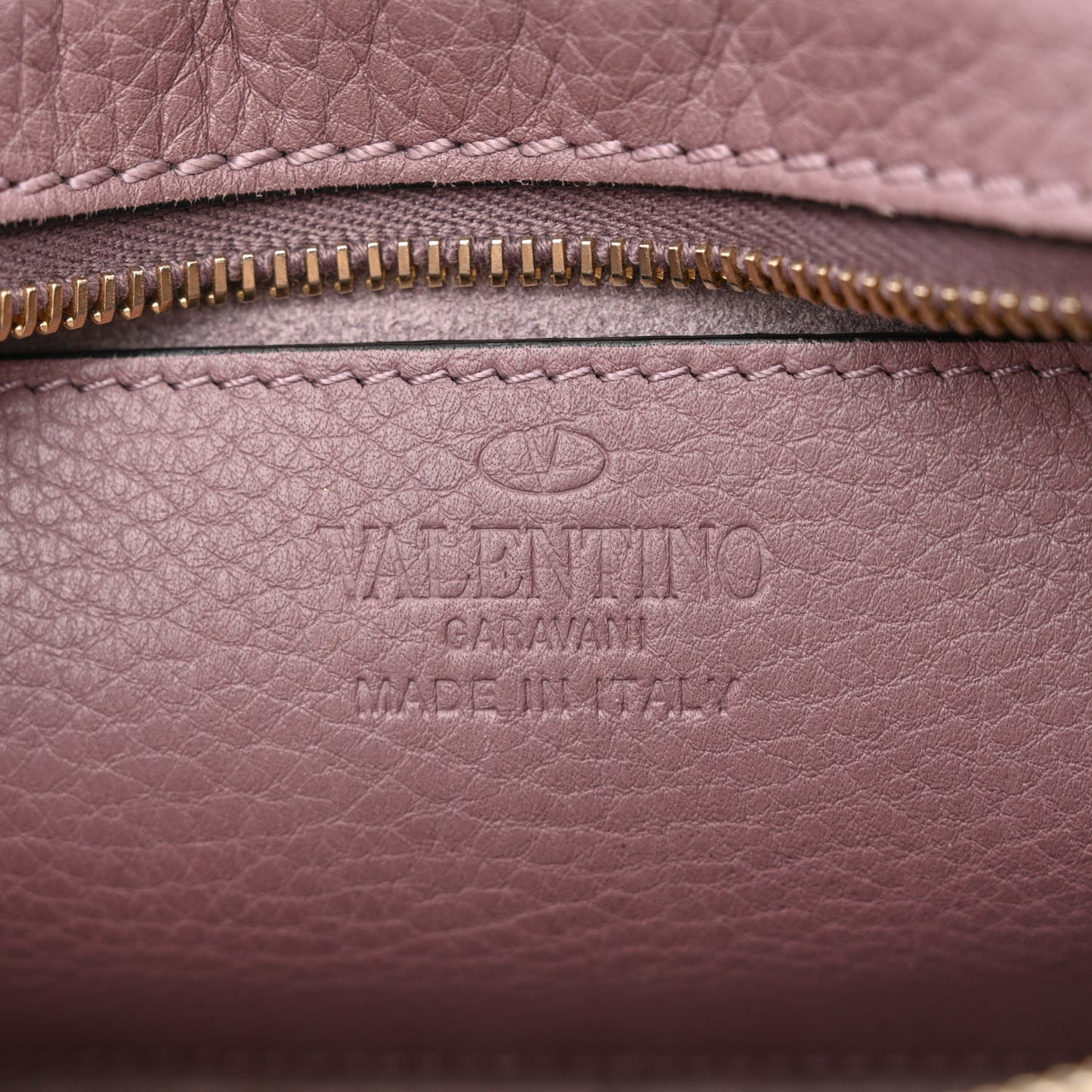 Pebbled Calfskin Rockstud Camera Crossbody Bag Dark Mauve