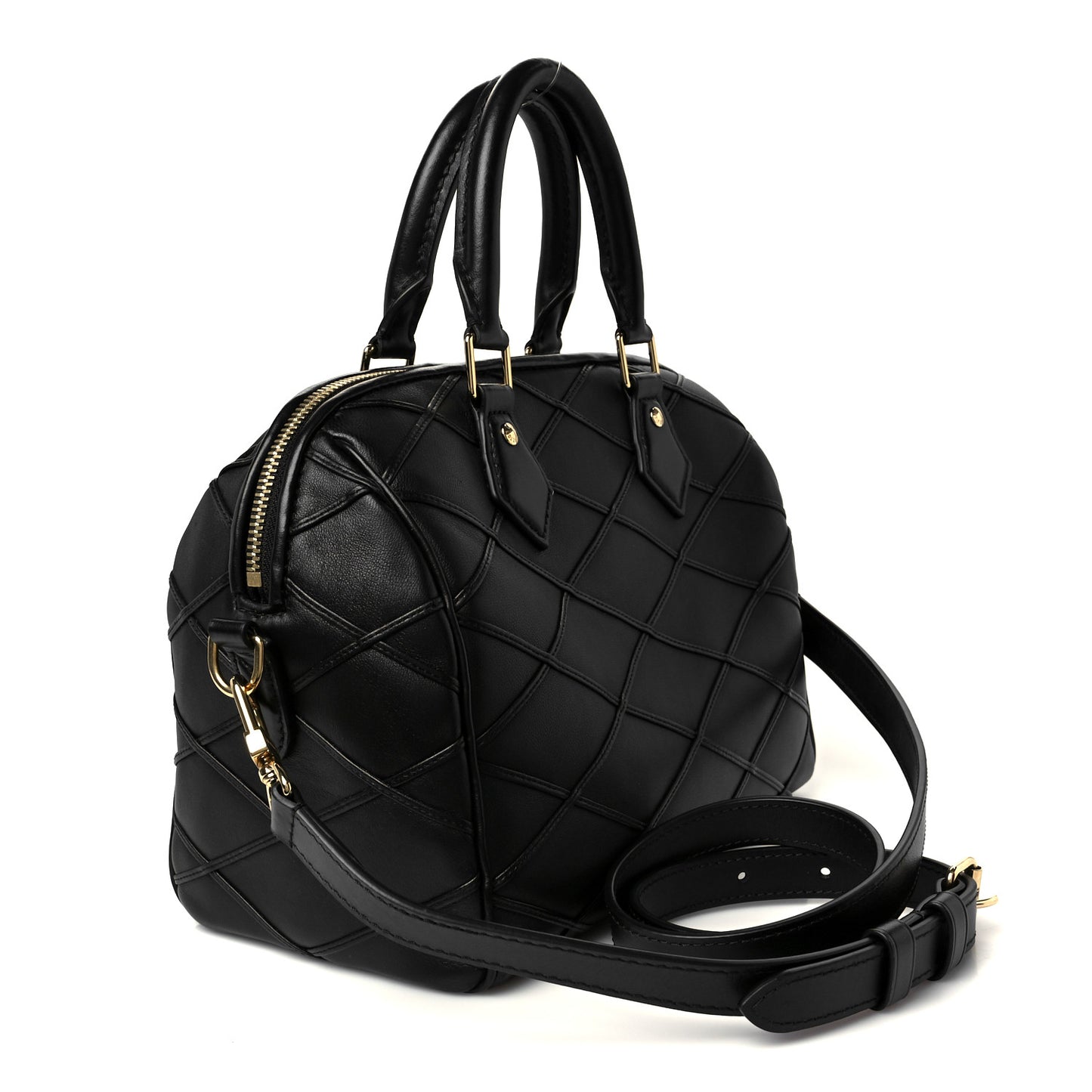 Lambskin Malletage Speedy Bandouliere 25 Black