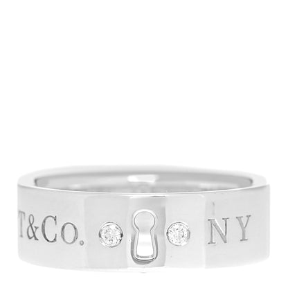 Tiffany Sterling Silver Diamond Locks Ring 53 6.5 1 of 4