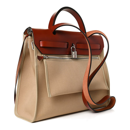 Hermes Vache Hunter Toile Herbag Zip 31 PM Trench Cuivre 3 of 12
