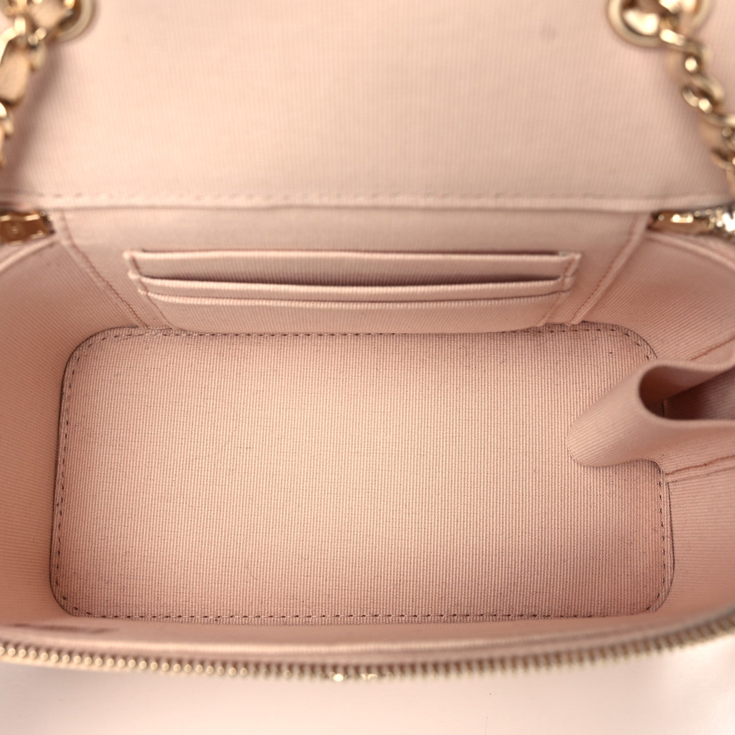 Chanel Caviar Quilted Small Vanity Case With Chain Light Beige 5 of 14