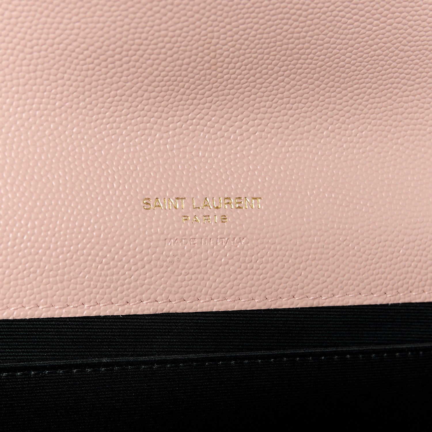 Saint Laurent Grain De Poudre Matelasse Chevron Monogram Envelope Clutch Pink 6 of 10
