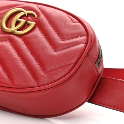 Gucci Calfskin Matelasse GG Marmont Belt Bag 85 34 Hibiscus Red 11 of 11