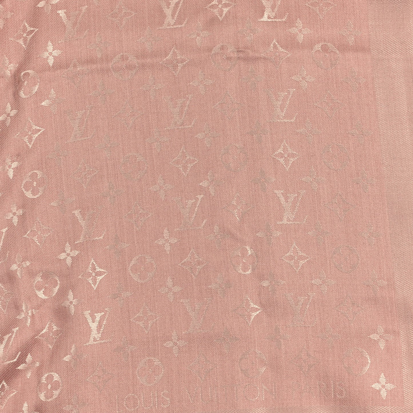 Silk Wool Monogram Classic Shawl Kraft