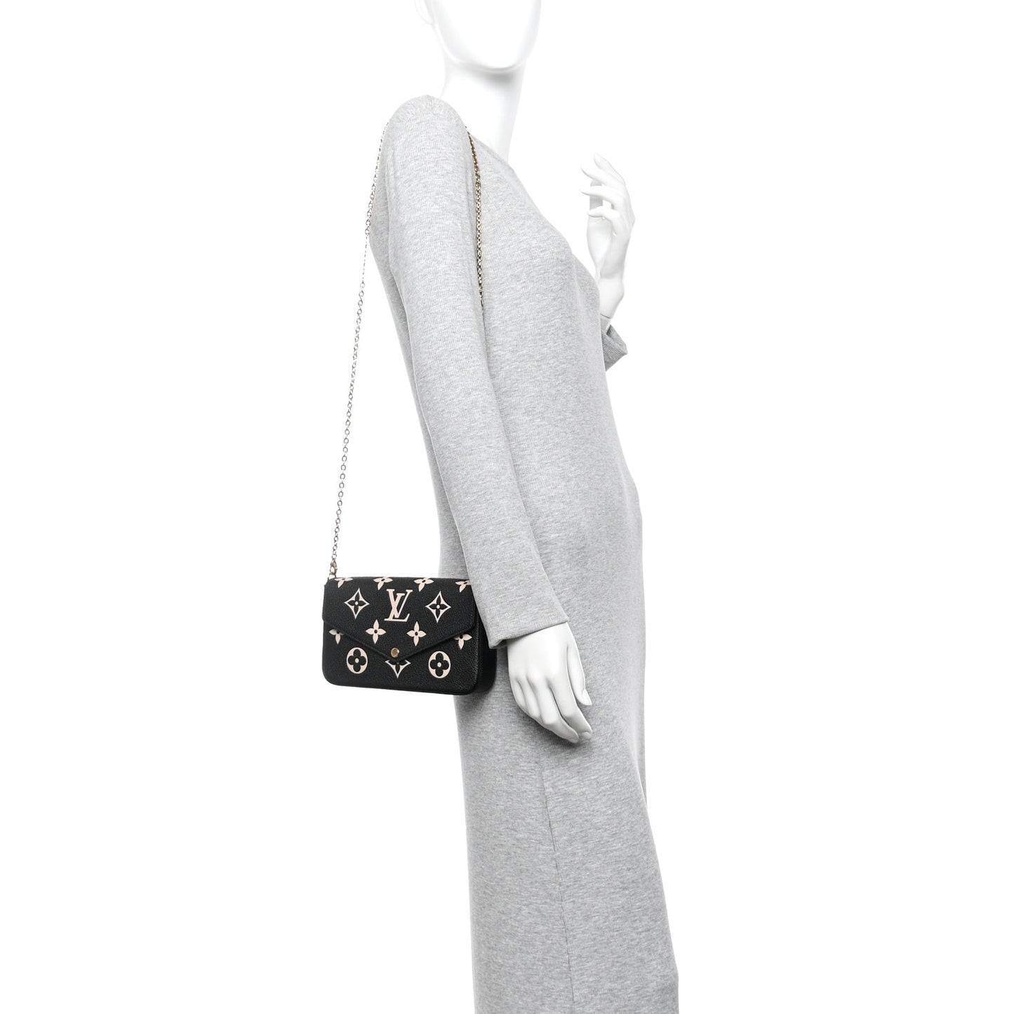 Empreinte Monogram Giant Felicie Pochette Black Beige