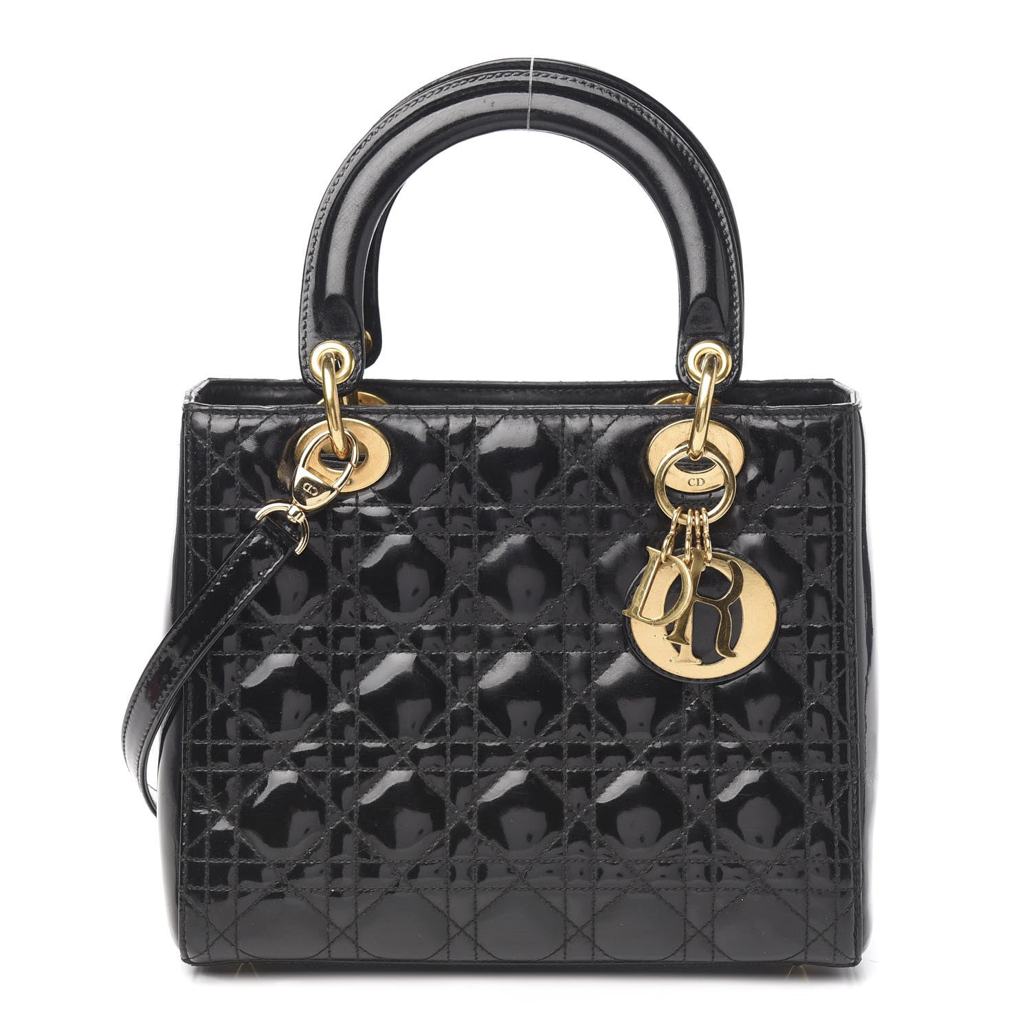 Christian Dior Patent Cannage Medium Lady Dior Black 1 of 11