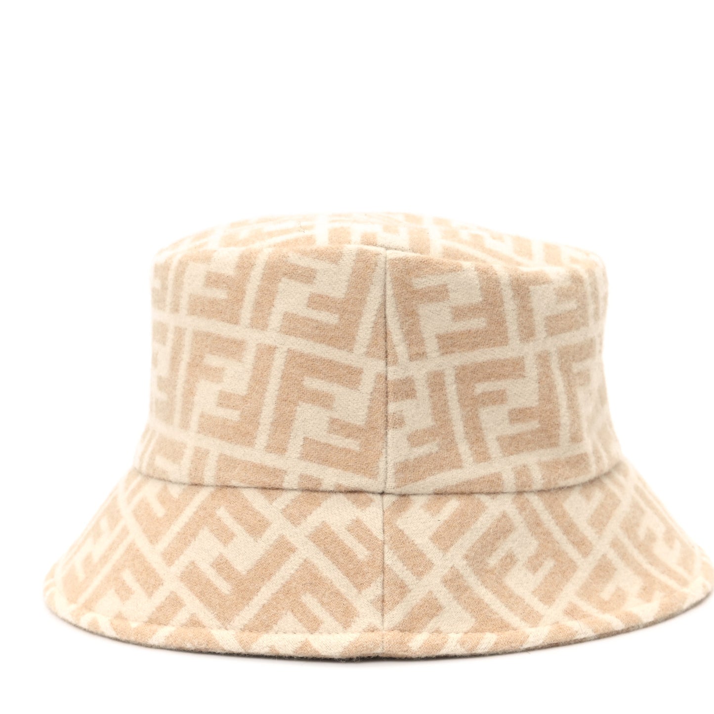 Wool Silk FF Bucket Hat M Beige