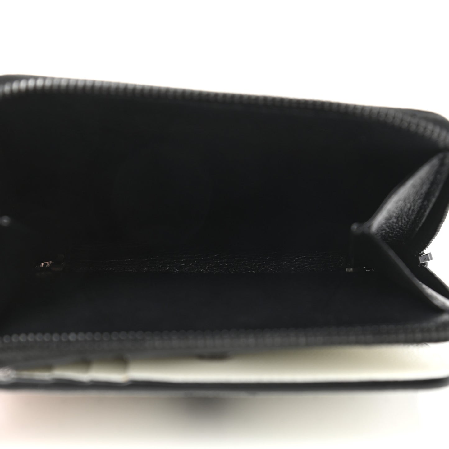 Grain De Poudre Matelasse Dotted Squares Monogram Compact Zip Around Wallet White Black
