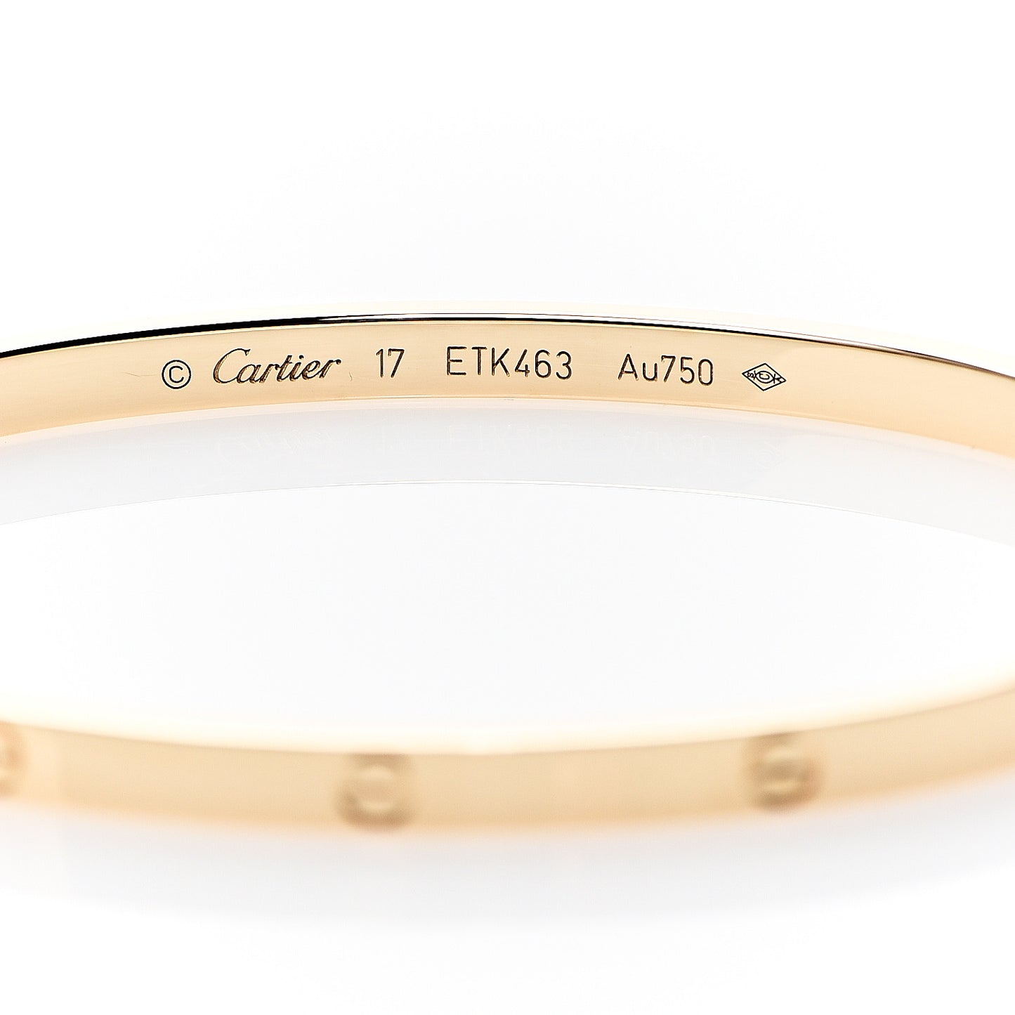 18K Yellow Gold Small LOVE Bracelet 17