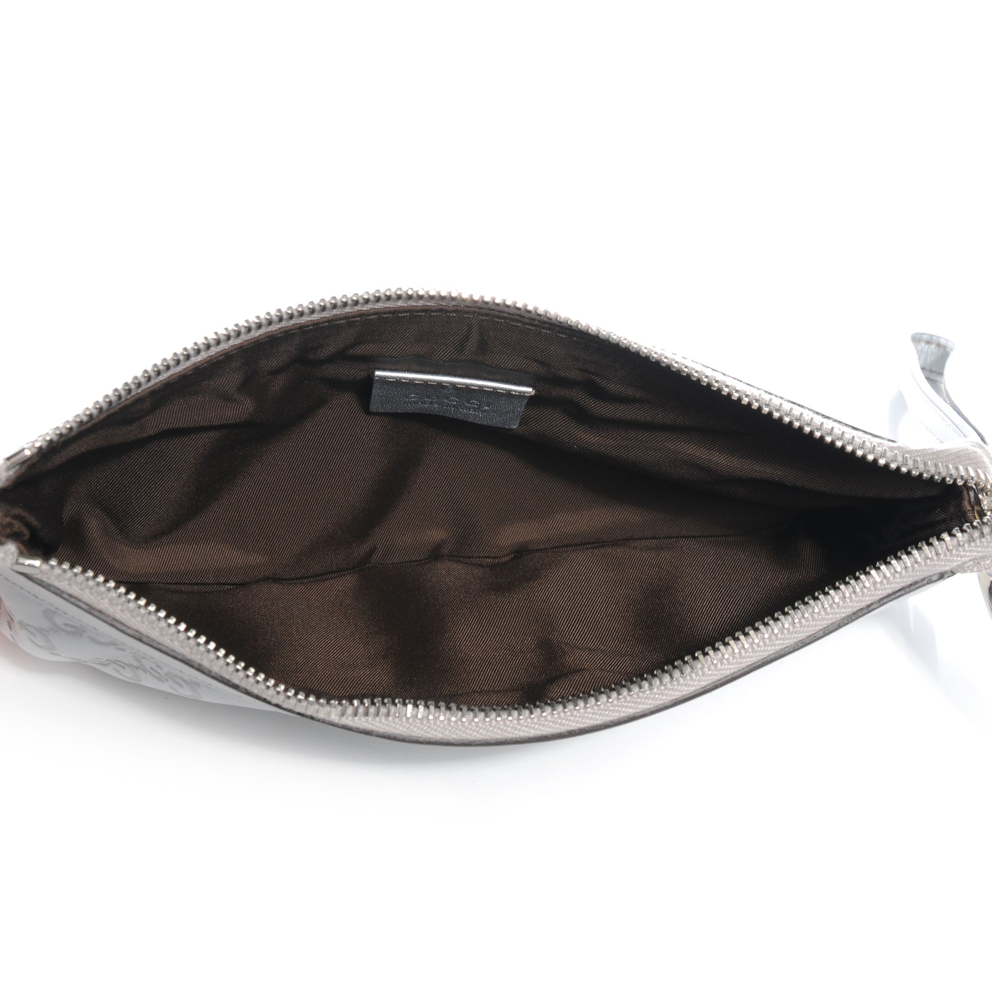 Gucci Guccissima New Britt Wristlet Silver 5 of 8