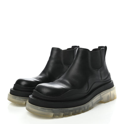 Bottega Veneta Calfskin The Tire Cropped Chelsea Boots 37 Black Transparent 3 of 7