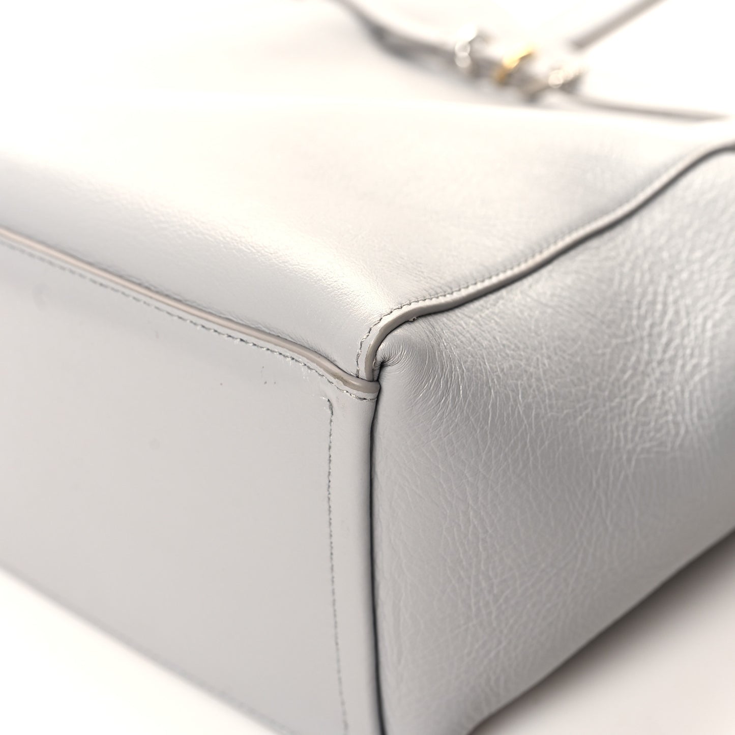 Calfskin Small Voyou Small North South Tote Light Grey