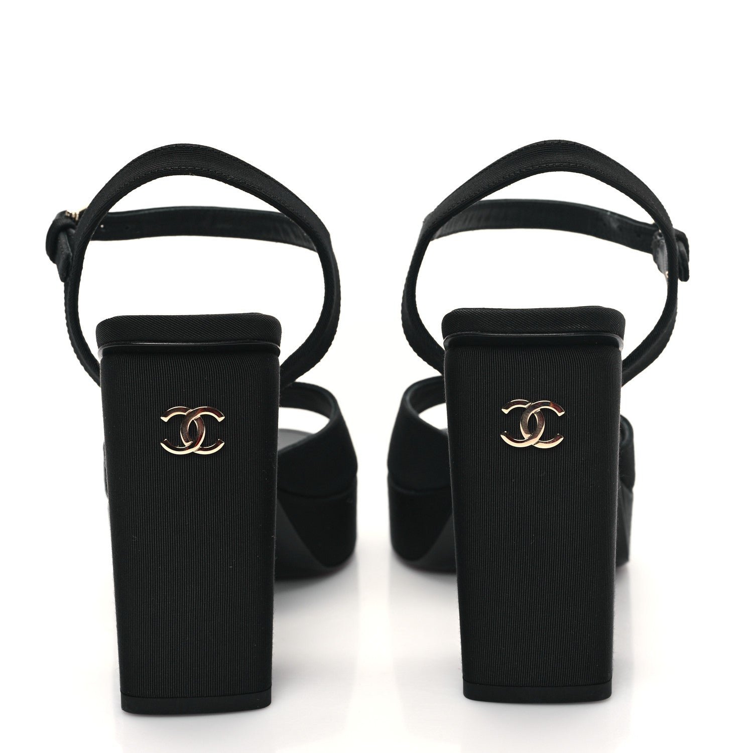 Chanel Grosgrain Platform Sandals 39 Black 5 of 11