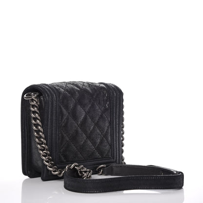 Chanel Iridescent Calfskin Quilted Small Gentle Square Boy Flap Black 5 of 9