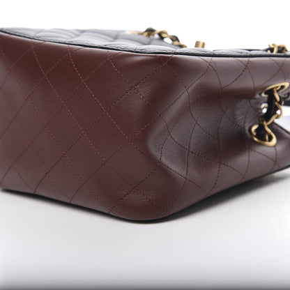 Chanel Calfskin Quilted Strap Into Bucket Bag Black Brown 10 of 12