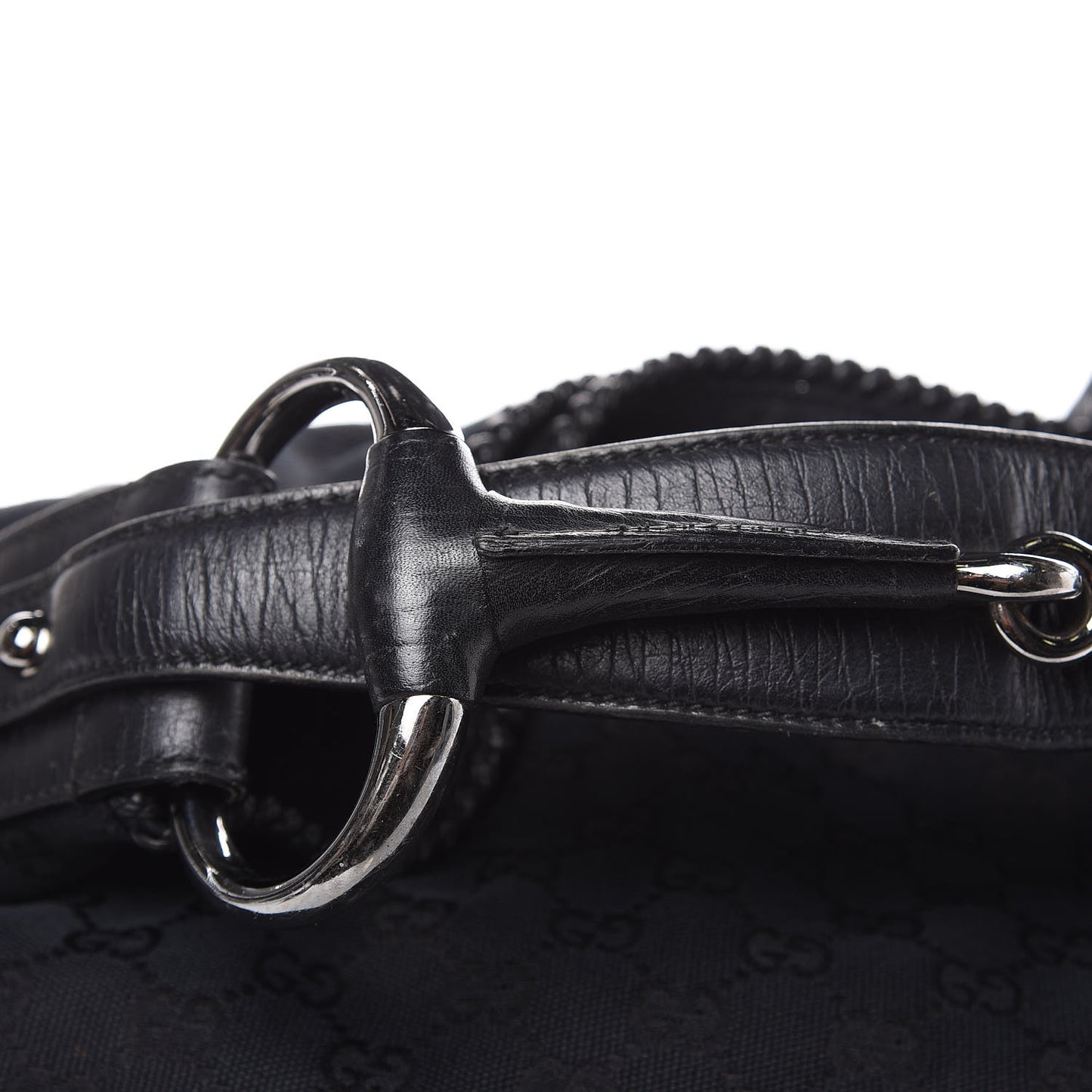 Monogram Large Horsebit Chain Hobo Black