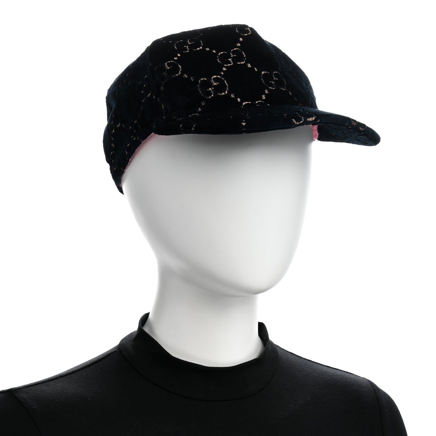 Velvet GG Monogram Baseball Hat L Blue