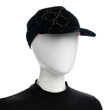 Gucci Velvet GG Monogram Baseball Hat L Blue 2 of 10