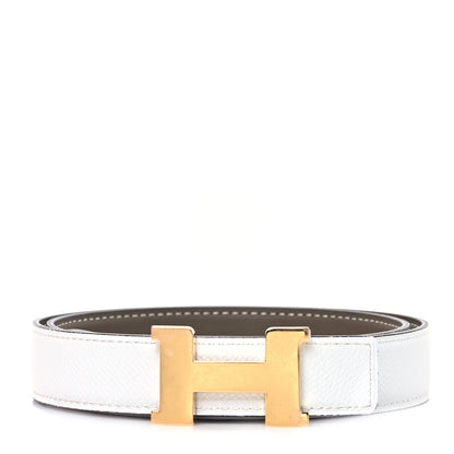 Hermes Epsom Swift 24mm Mini Constance H Belt 75 30 White Etoupe 1 of 5