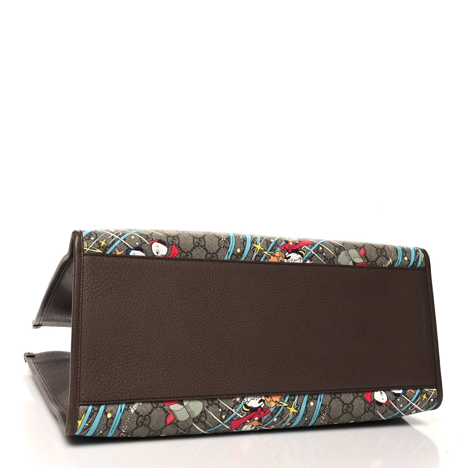 Gucci X DISNEY GG Supreme Monogram Donald Duck Retro Interlocking G Shopping Tote Beige Multicolor New Acero 4 of 13