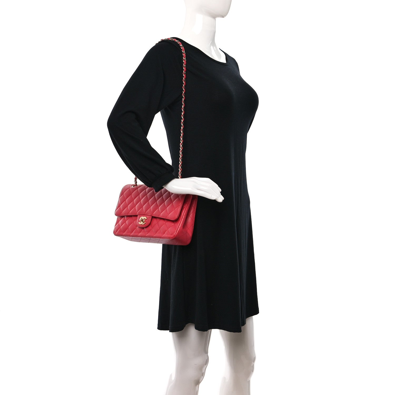 Chanel Caviar Quilted Medium Double Flap Dark Pink 2 of 10