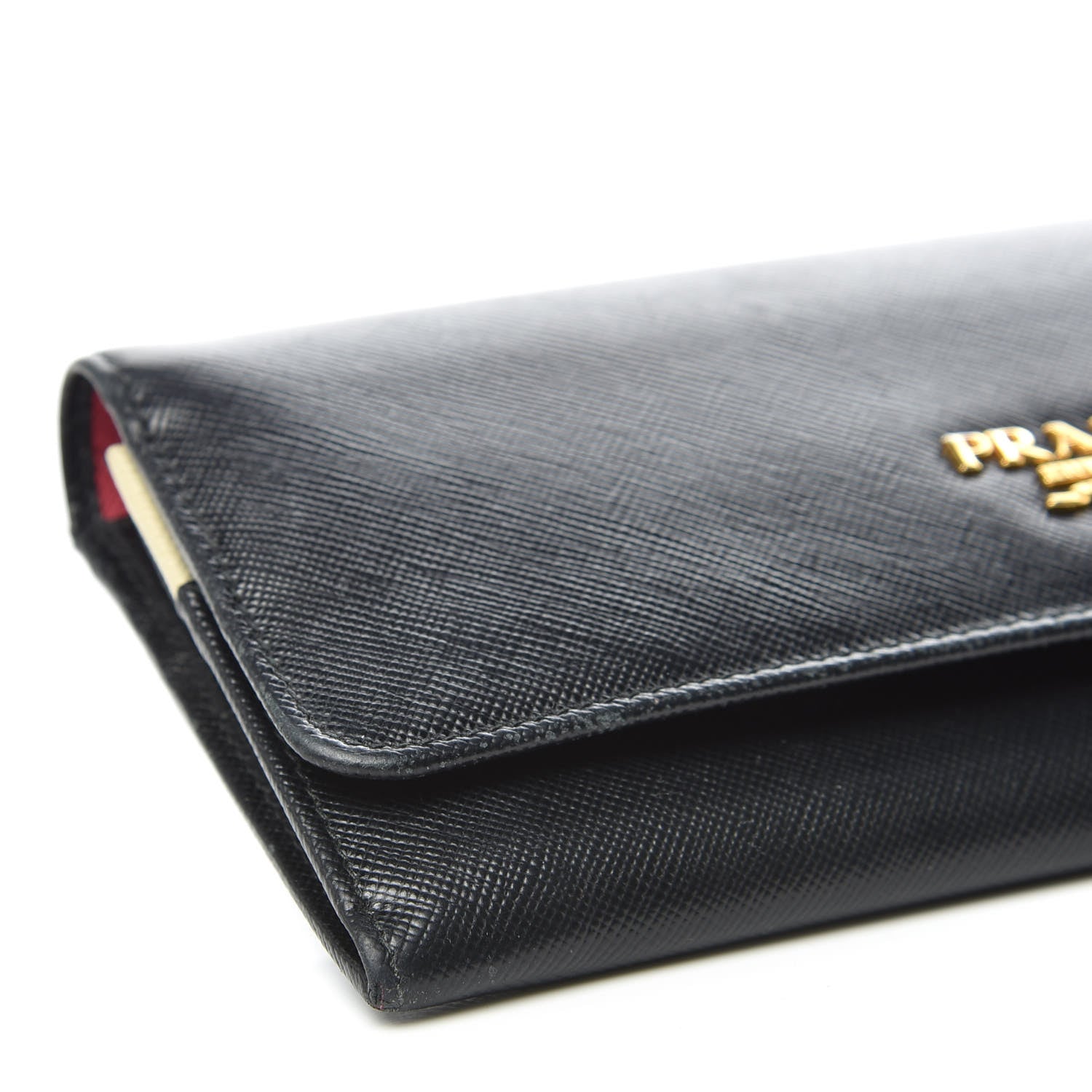 Prada Saffiano Colour Continental Flap Wallet Black Peonia 5 of 11
