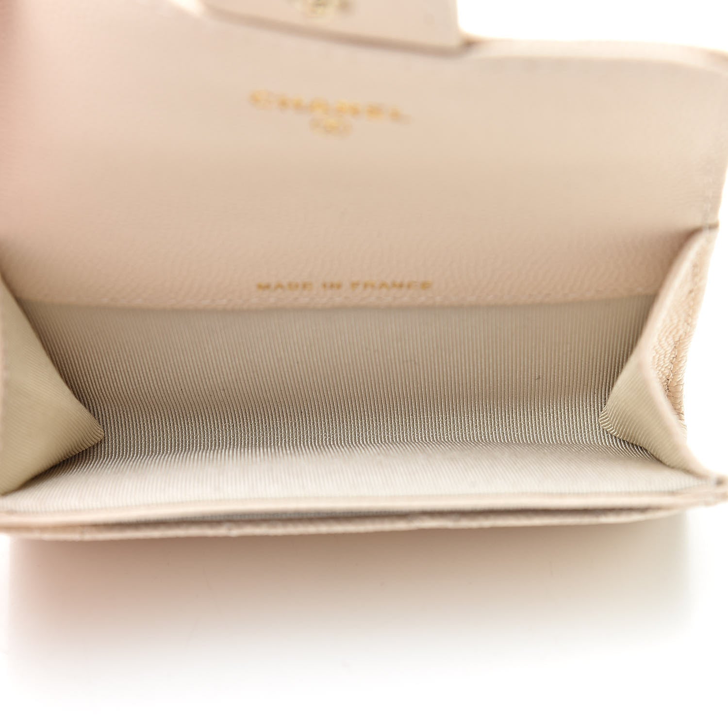 Chanel Caviar Quilted Flap Card Holder Wallet Light Beige 5 of 9