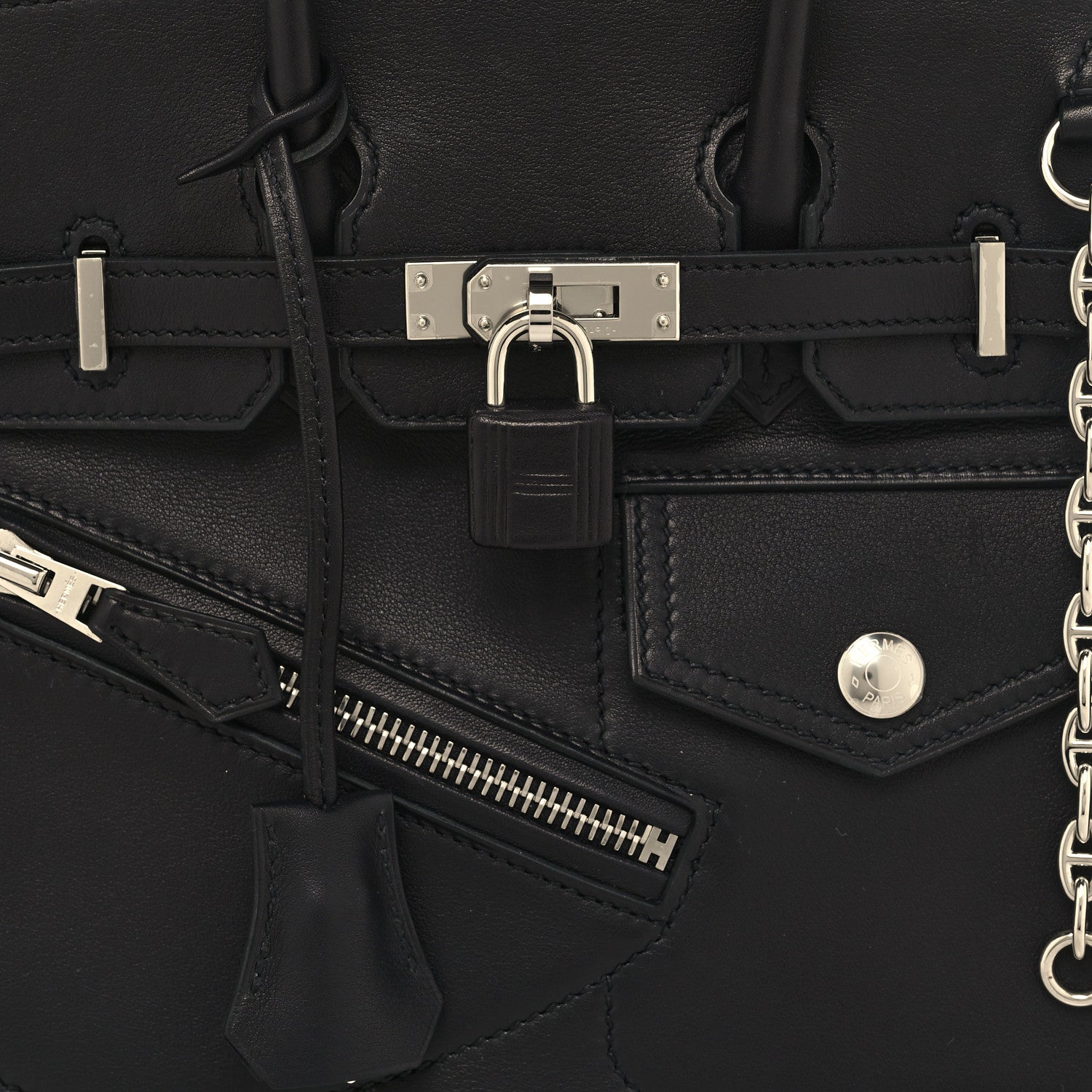 Hermes Veau Volupto Rock Birkin 25 Black 8 of 13