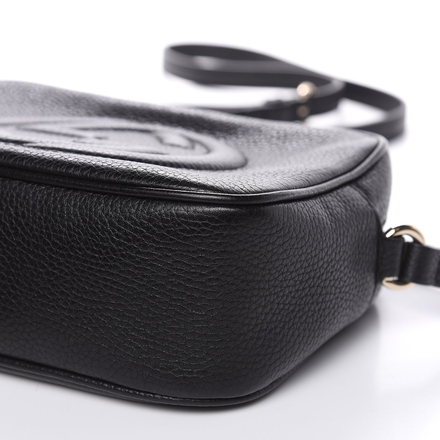 Pebbled Calfskin Small Soho Disco Bag Black