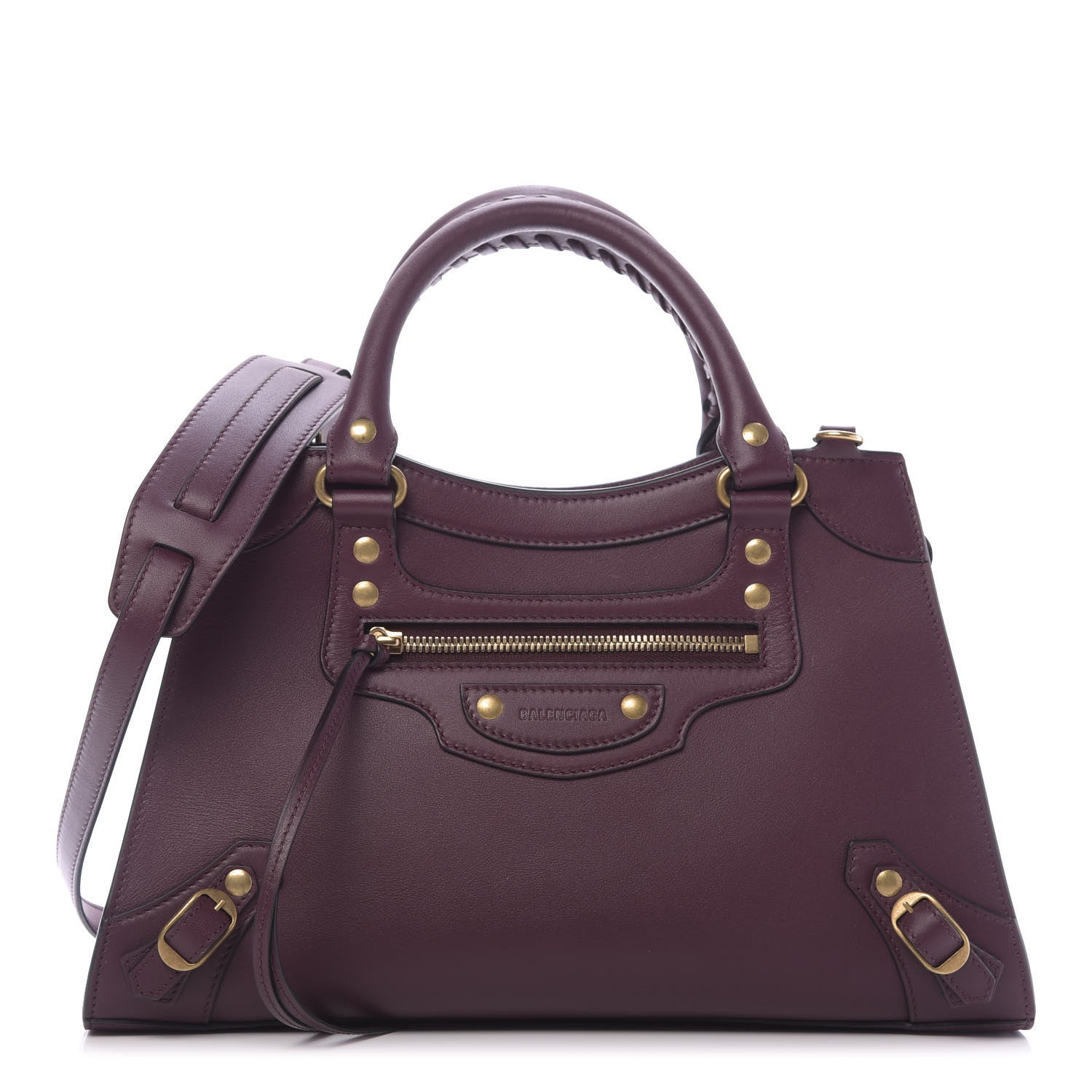 Balenciaga Smooth Calfskin Brass Hardware Neo Classic S City Burgundy 1 of 10