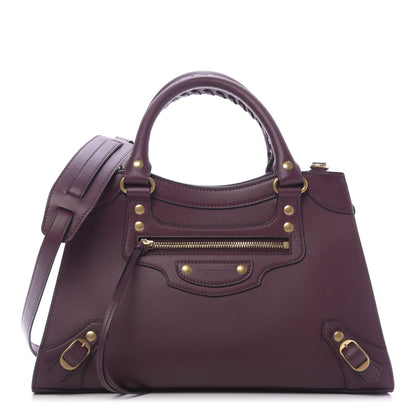 Balenciaga Smooth Calfskin Brass Hardware Neo Classic S City Burgundy 1 of 10