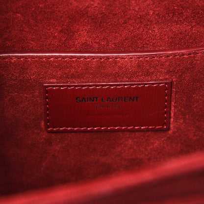 Saint Laurent Calfskin Medium Bellechasse Satchel Burgundy 8 of 8