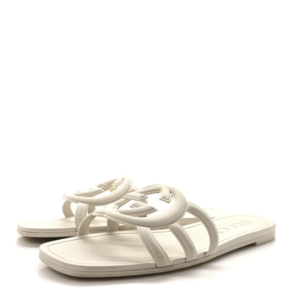 Gucci Rubber Interlocking G Womens Slide Sandals 39 Mystic White 4 of 9