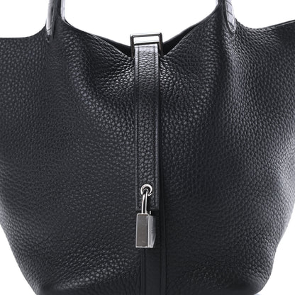 Hermes Taurillon Clemence Matte Alligator Picotin Lock Touch 18 PM Black 8 of 11