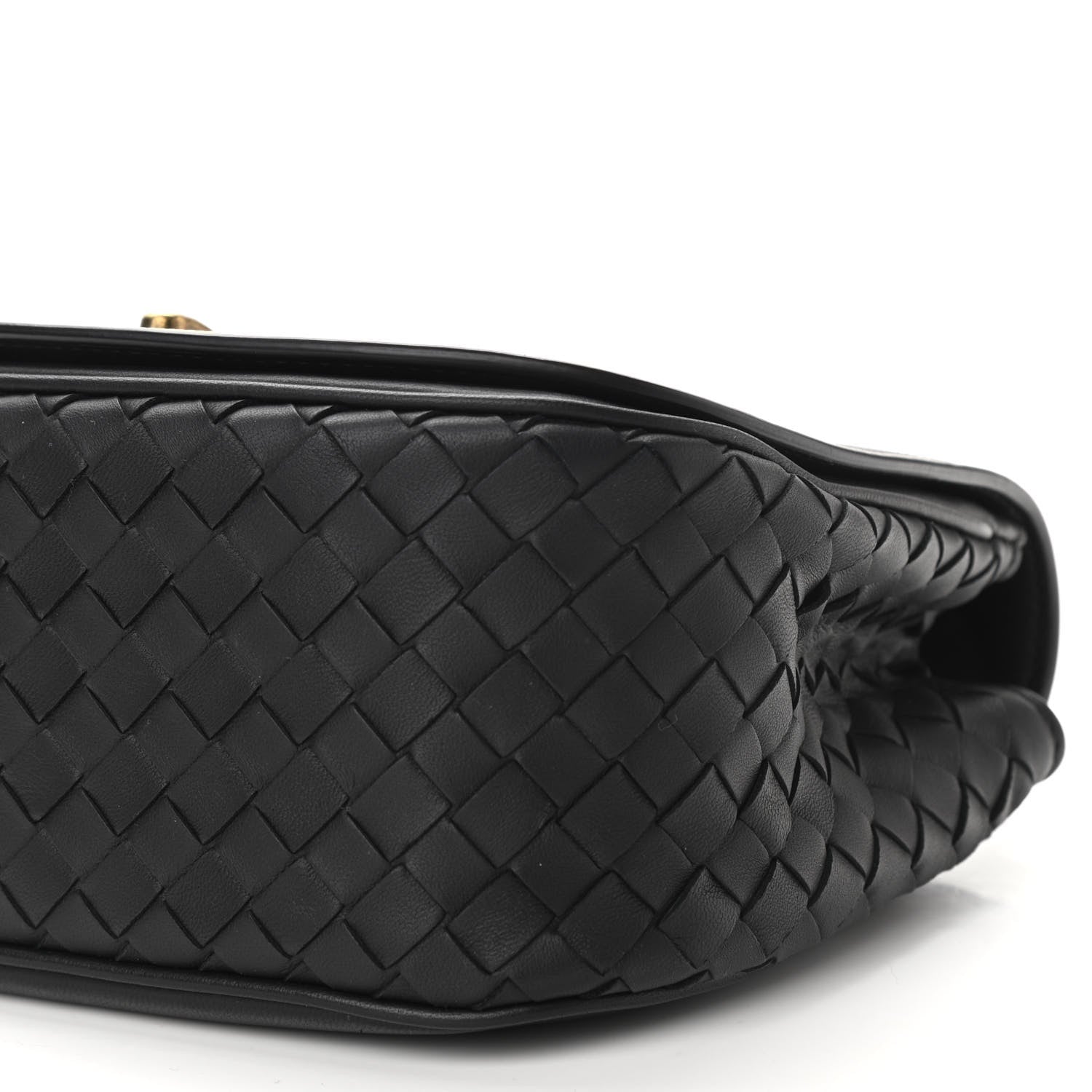 Bottega Veneta Nappa Intrecciato BV Luna Shoulder Bag Black 9 of 9