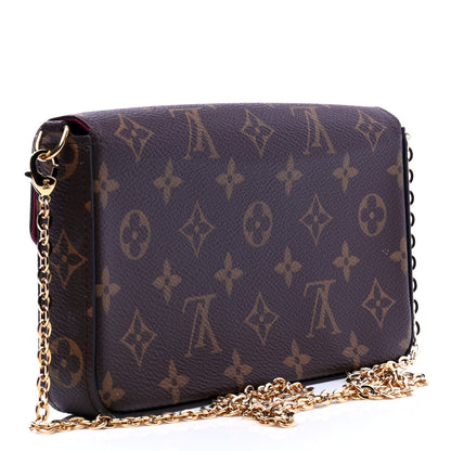 Louis Vuitton Monogram Pochette Felicie Chain Wallet Fuchsia 2 of 9